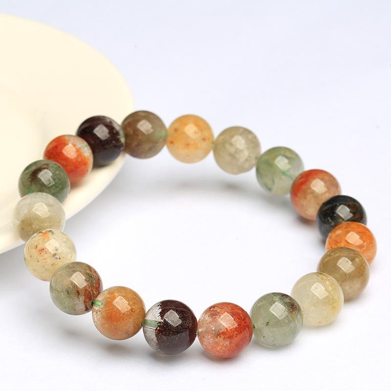 Hongchu Crystal Natural Full-Colored Four-Season Phantom Round Bead Bracelet Full-color Ghost Bracelet
