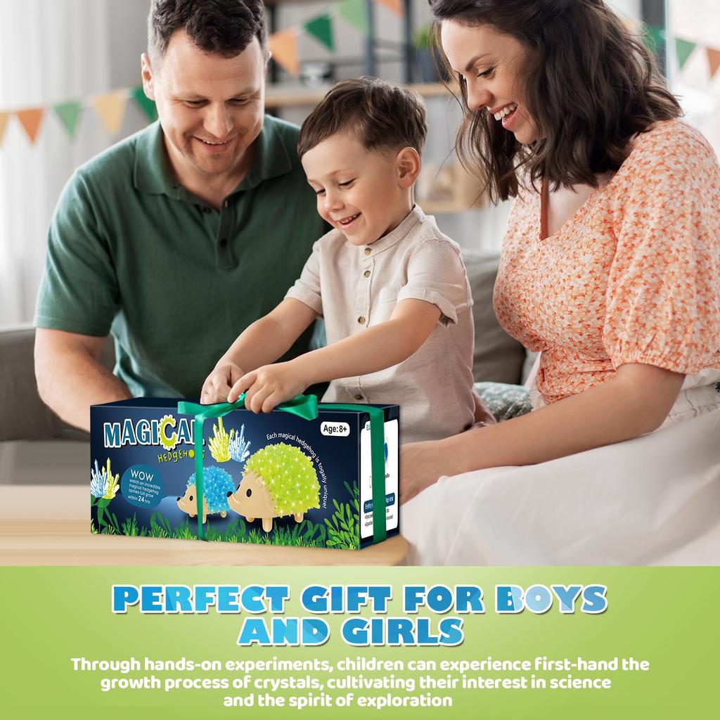 sdaymol Crystal Growing Kit for Kids 2 Colors Grow from a Hedgehog Science Experiment Kids Crystal Science Kit for Teens STEM Gift for Boys Girls - &