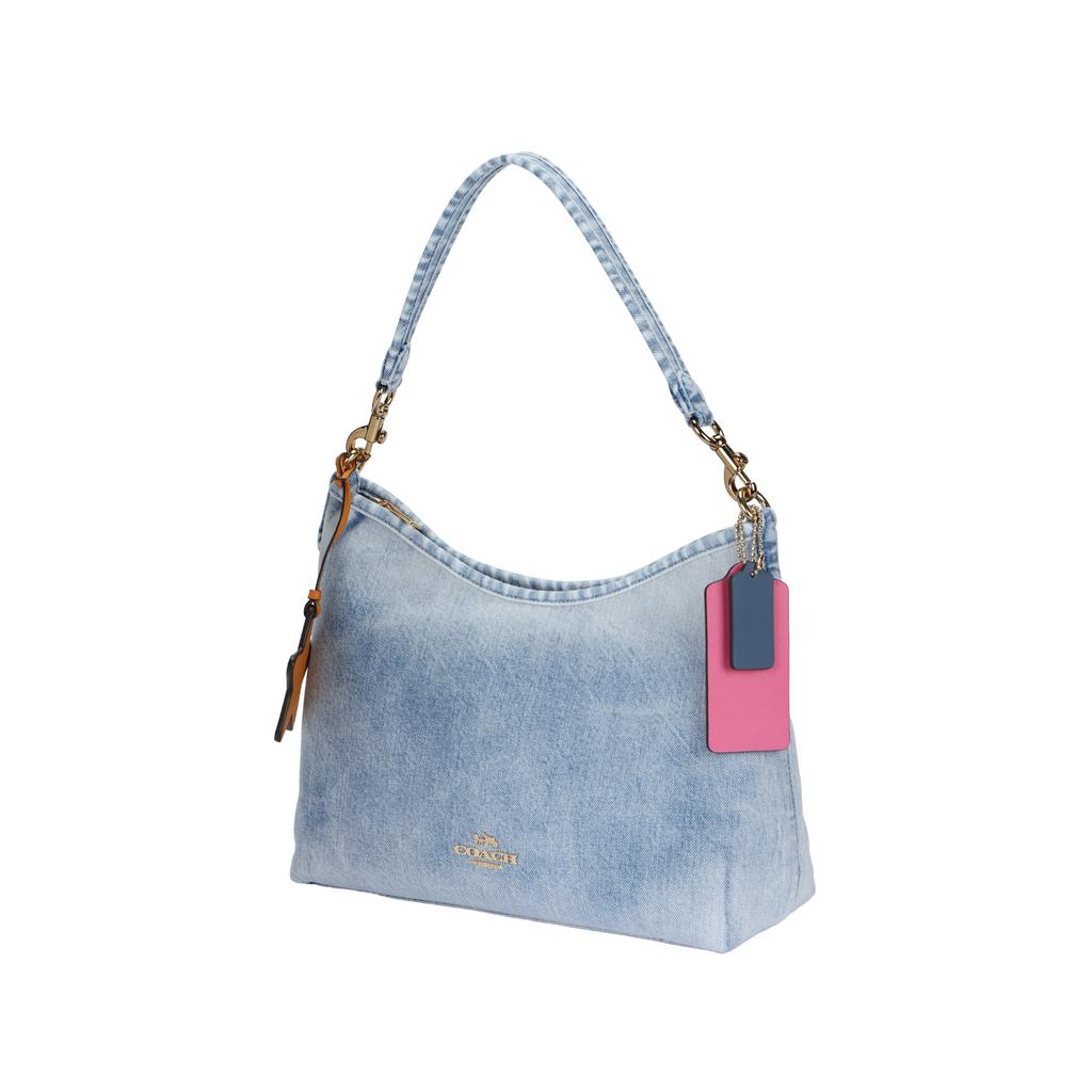 COACH Laurel Fabric Hobo Bag Shoulder Bag Large Women's Denim Blue CEF26-IMNIM