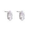 Yhpup Shiny Cubic Zirconia Geometry Small Stud Earrings High Quality Stainless Steel Dainty Fashion Aesthetic Jewelry PVD Plated