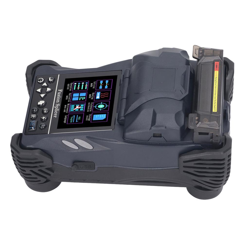 Optical Fiber Fusion Splicer 400X 3.5 Inch LCD Fiber Welding Splicing Machine for Pigtail Jumper Leather Wire 100‑240V