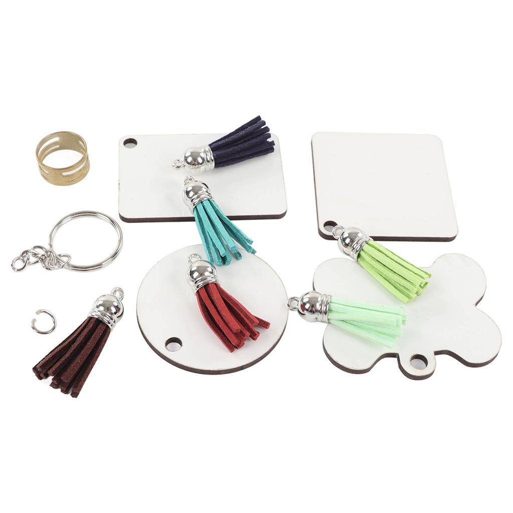 201pcs Sublimation Keychain Blanks Double Sided Printing Improve Hands On Ability Heat Transfer Keychain for DIY