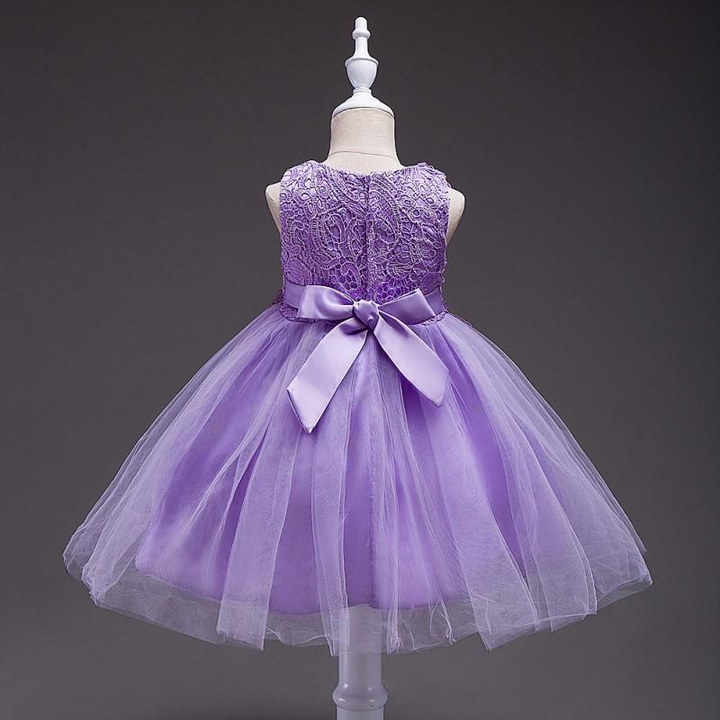 Girls Lace Party Dress Kids Princess Performance Sleeveless Tutu 80-140cm
