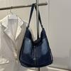 Vintage Denim Hobo Bag, Large Capacity, Zipper Decor, Adjustable Strap, 3-in-1 Shoulder Crossbody Backpack For Women