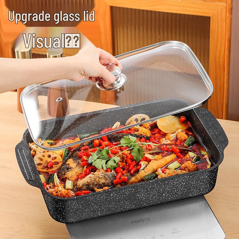 JINMEILI Thickened Carbon Steel Roasting Fish Pan