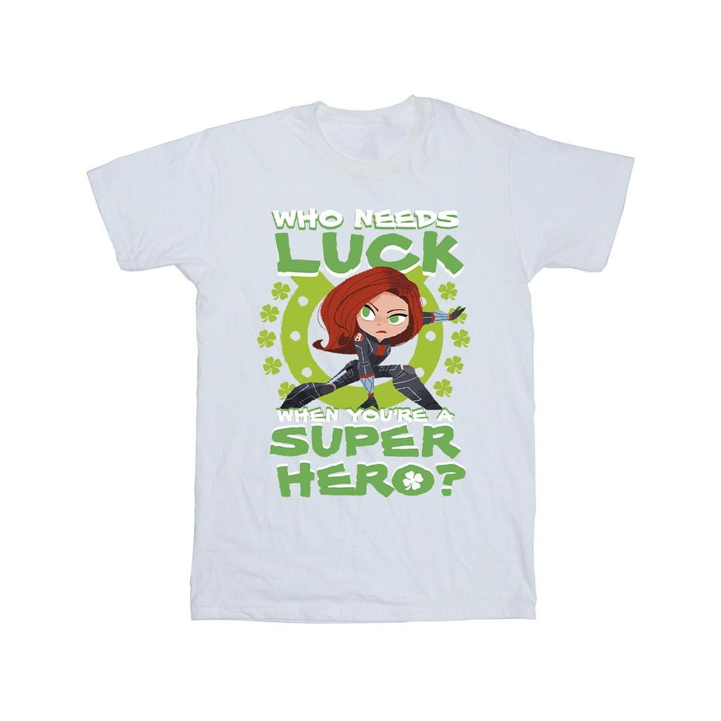 Marvel Mens St Patrick´s Day Black Widow Luck T-Shirt