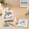 Adult Crafting Gift Ideas DIY Sea Glass Art Mosaic Kit, Ocean Animal Themed Craft Set for Adults Durable Beach Style Crafts Beginner, Handmade