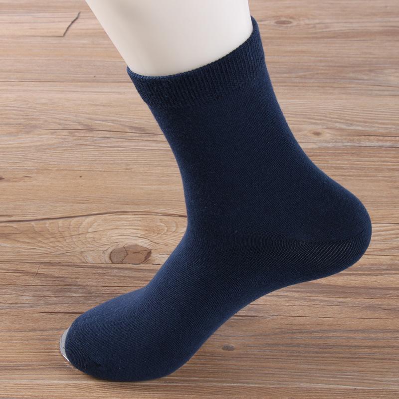 Men's Mid-calf Socks, Autumn and Winter Casual Business Anti-odor and Sweat-absorbing Men's Solid Color Versatile Cotton Socks, Long Calf Socks