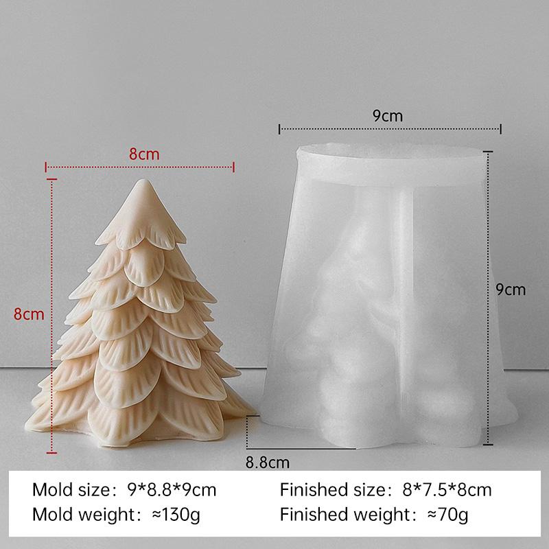 

3D Christmas Tree Silicone Mold Handmade Aroma Candles Plaster Resin Ornament Mould Christmas Candle Making Supplies