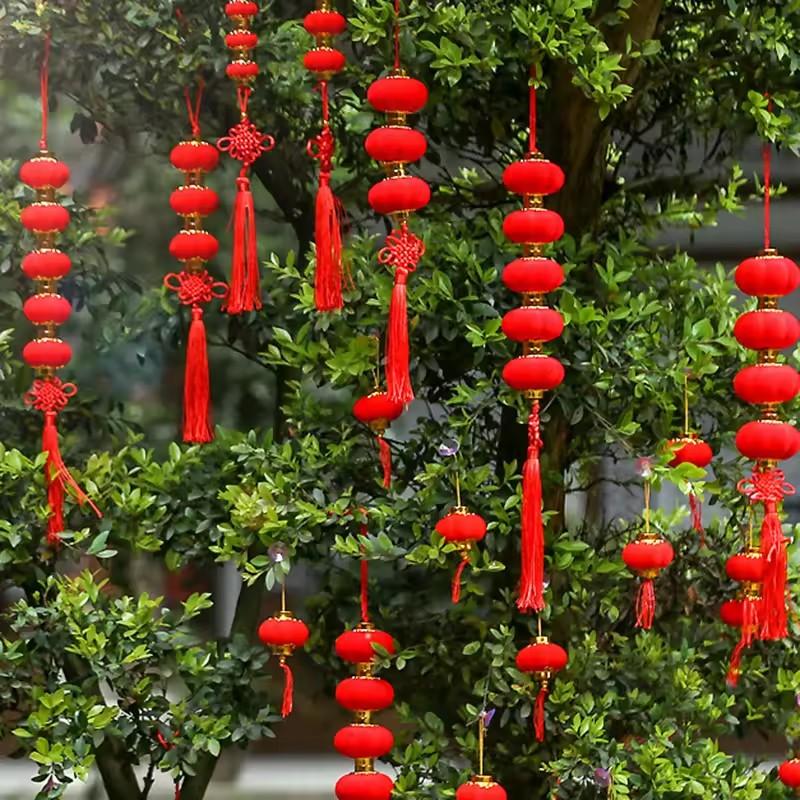 30/25Pcs Chinese New Year Decoration Pendant Chinese New Year Home Lantern Party Decor Chinese Spring Festival Decor Red Lantern