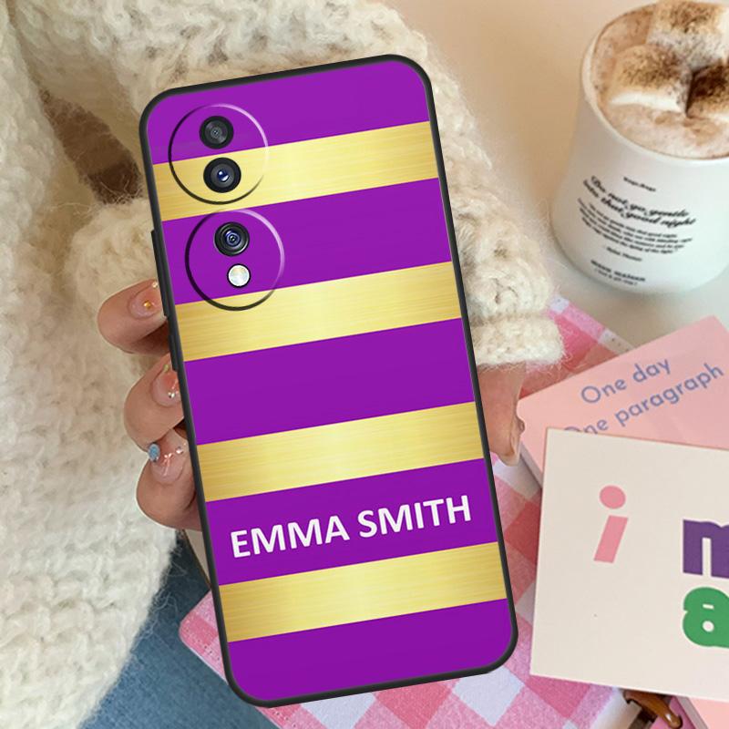 

PERSONALISED STRIPE GOLDEN CUSTOM Phone Case For Honor Magic 5 Pro 50 70 90 Lite 8X 9X X6 X7 X8 X9 X8a X7a X6a X9b X9a Cover Honor 90