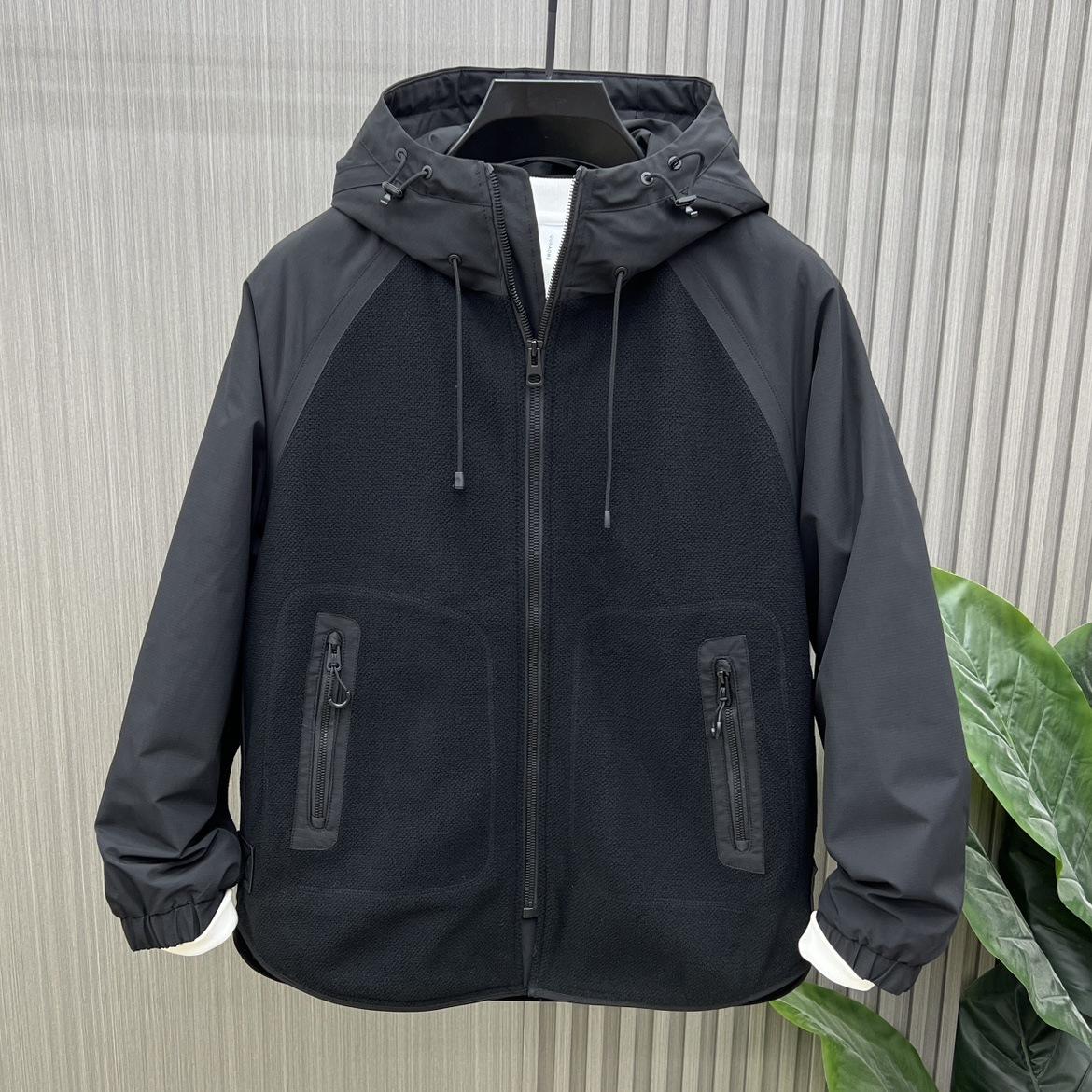 

Autumn and Winter New Men s Splicing Hooded Cotton Jacket Korean Version Loose Casual Packing Thickened Coat M чёрный