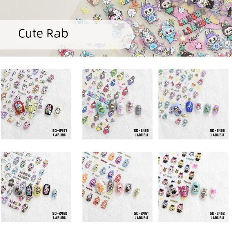

Internet Celebrity Automobiles Curtain Cloth Nail Sticker 5D Relief Three-Dimensional Cartoon Cake Labubu Wear Nail Children s Nail Stickers SD2457-2462 (one for each of the 6 paragraphs)