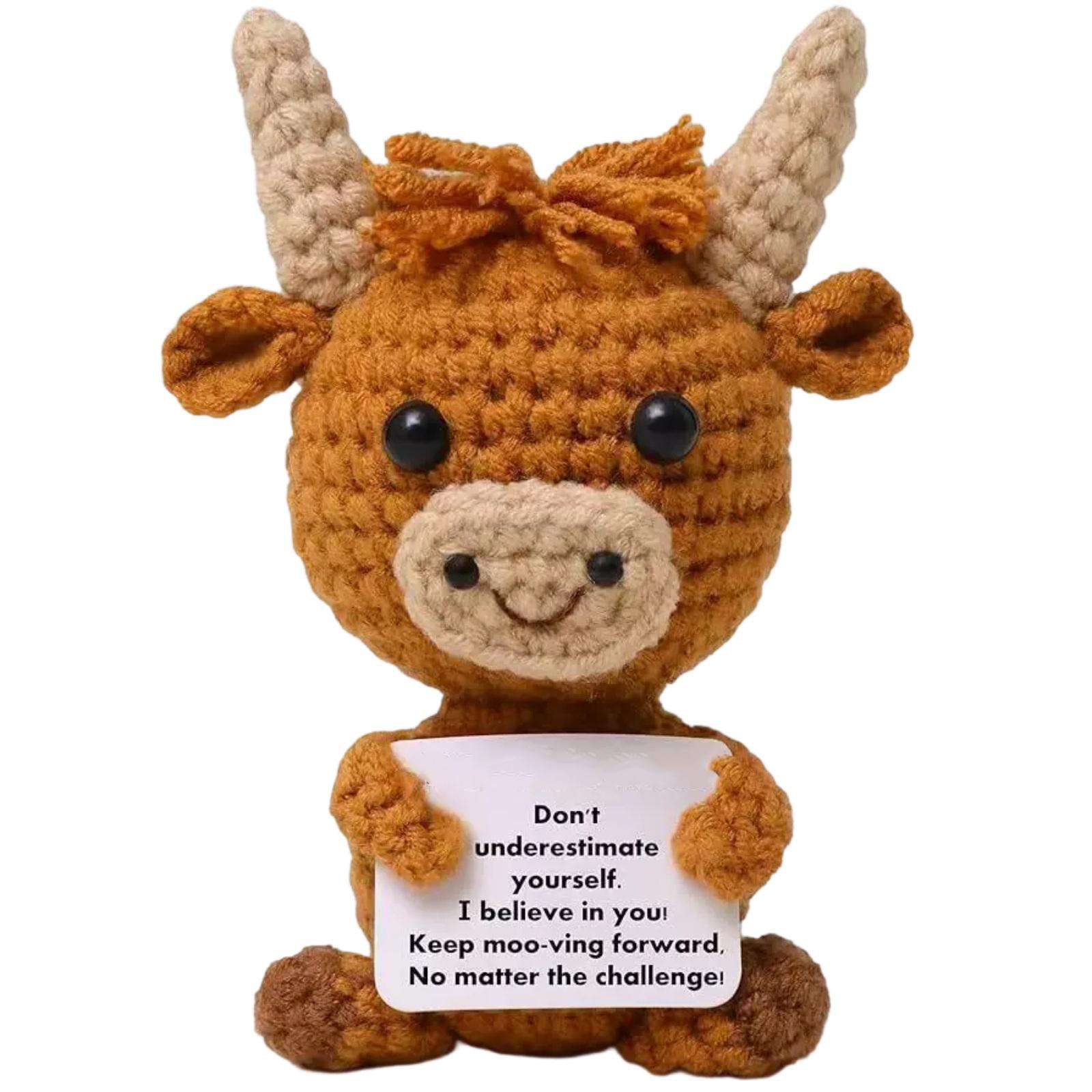 

Вязаная кукла-животное в виде коровы, милый подарок One Size