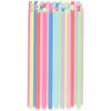 50x Colorful Plastic Reusable Straight Drinking Straws