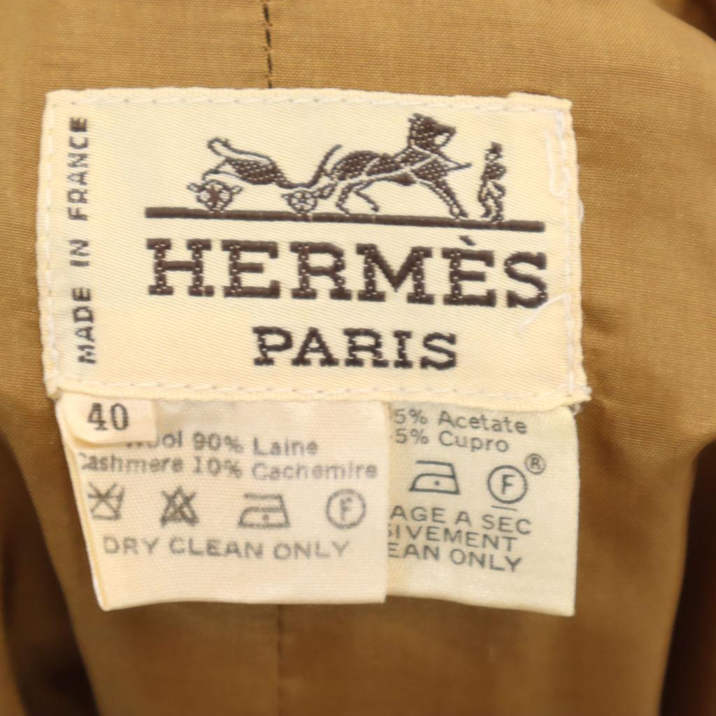 Hermes Made In France Midi Length Wrap Skirt 40 Brown Women Used