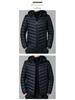 Men's Autumn Hooded Cotton Coat with Lining - Lightweight Rib Design for Middle-Aged and Elderly