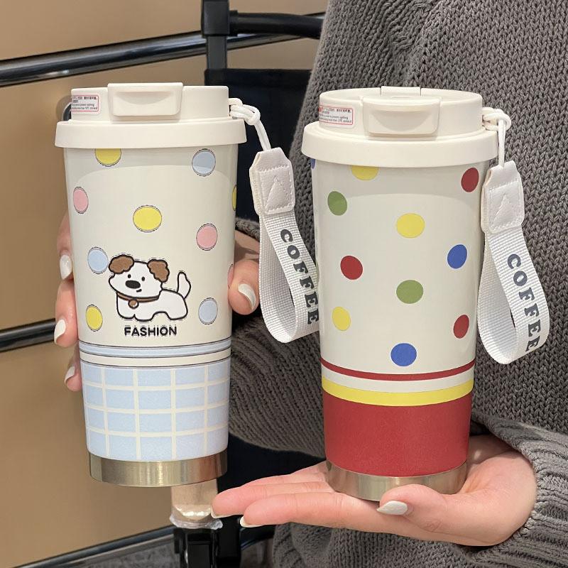 Insulated Travel Mug With Straw For Office And Outdoors 500ml Stainless Steel Durable Gift For Men Women