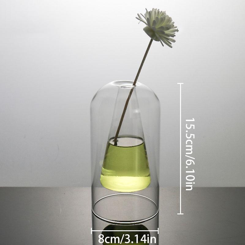 Hydroponic Flower Pot Small Bottle Double Layer Glass Aromatherapy Bottle