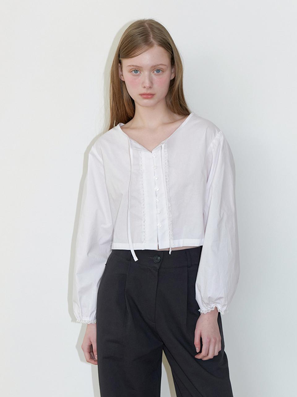 Kinder Baby Basic Lace String Blouse - White White/Free