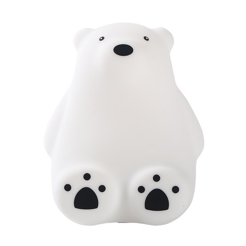 Adorable Rechargeable Silicone Puppy Night Light - Tap-Activated LED Bedside Lamp with Feeding Mode