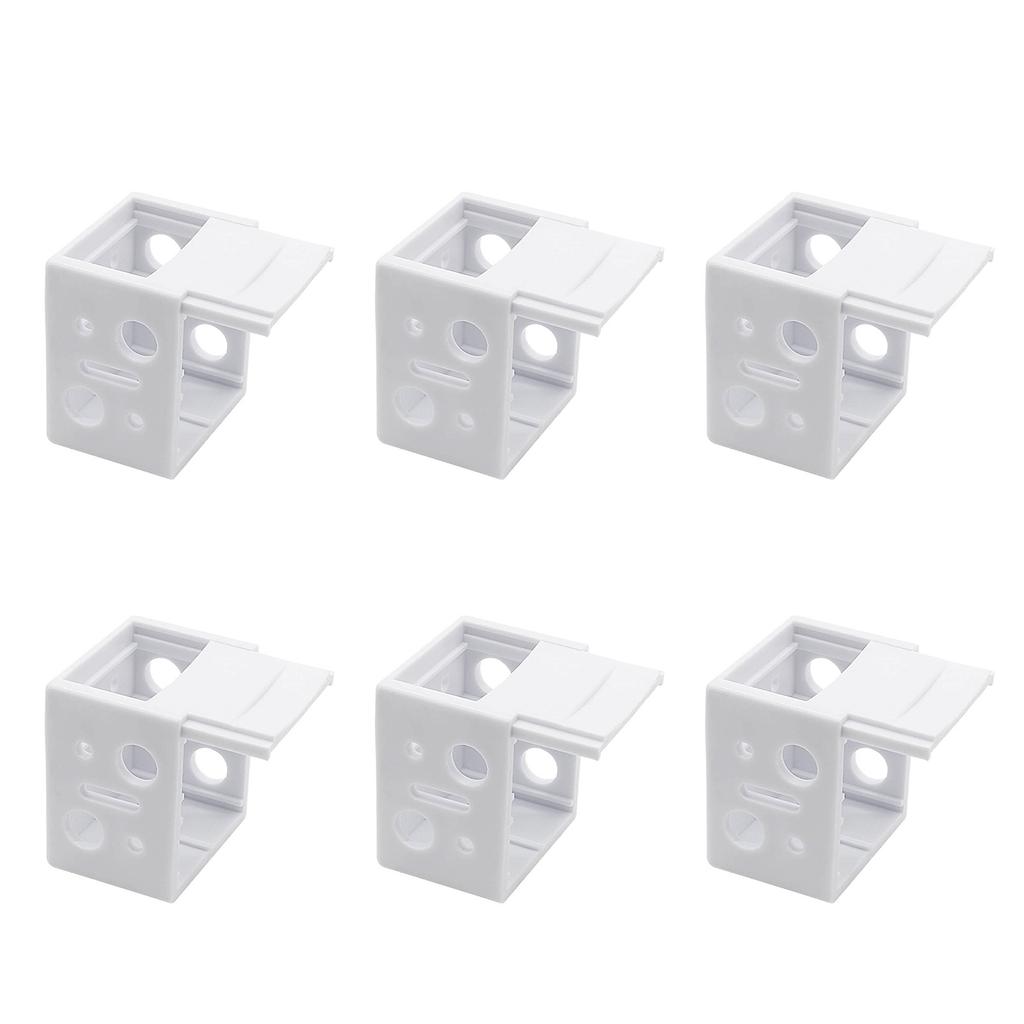 6Pieces White Color Mounting Brackets Blind Brackets Rust Resistant Headrail Track End Holder for Window Blinds Headrail