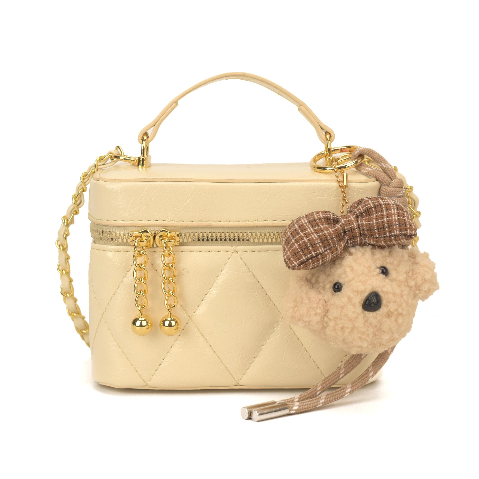 

Style Handbag Embroidered Thread All-match Box Bag High-end Fashionable Simple One-shoulder Crossbody 16x8.5x12 жовтий