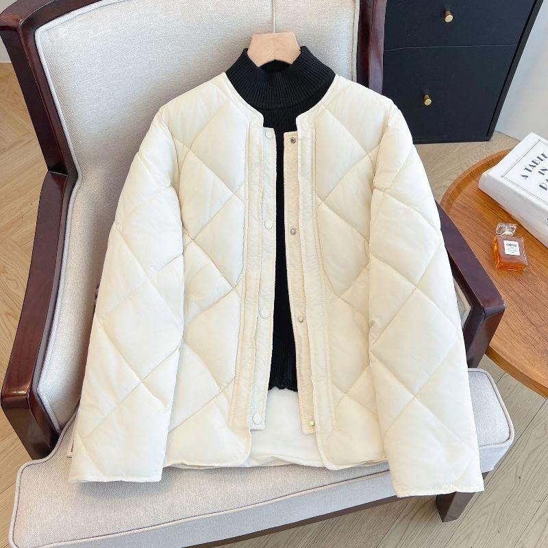 Lingge Cotton Jacket Women's Short Winter New Style Cotton Jacket Retro Small Fragrant Style Cotton Jacket