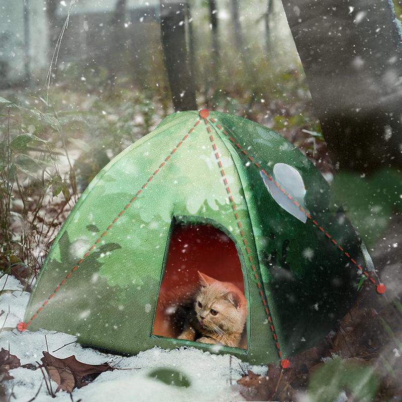 Warm Jungle for Cats In Autumn and Winter  Windproof and Cold-resistant Yurt  Waterproof Stray Cat Kennel and Dog Kennel  Loving Pet Kennel