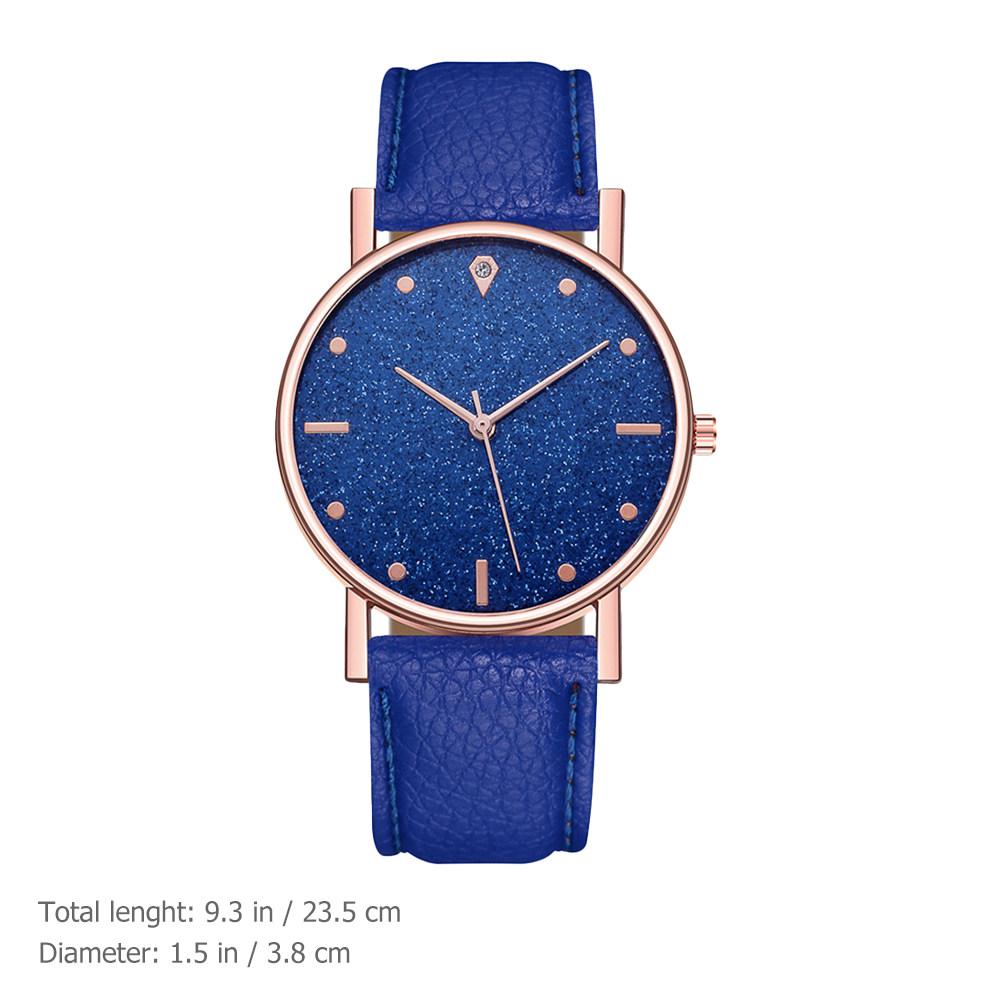Quartz Wristwatch Elegant Women Watch Lightweight Adjustable Belt Watch Stylish Casual Business Gift синий