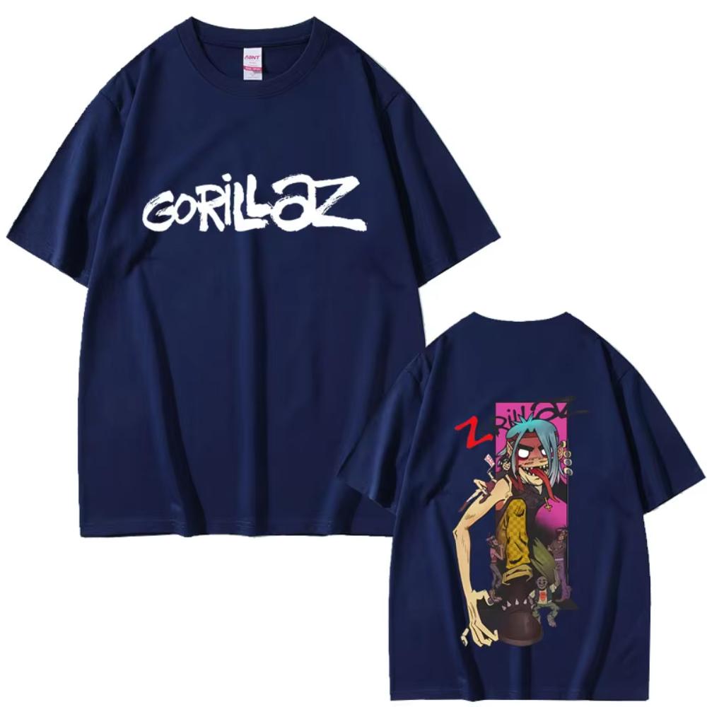 Gorillaz Band Tshirt Unisex Womens Hip Hop Rock Fashion Oversized Streetwear Summer High Quality Soft Cotton Short Sleeve Tshirt