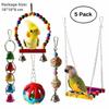 A Set High Quality Colorful Cockatiel Toys Durable Interactive Bird Cage Accessories Wooden Bird Toy Set Training
