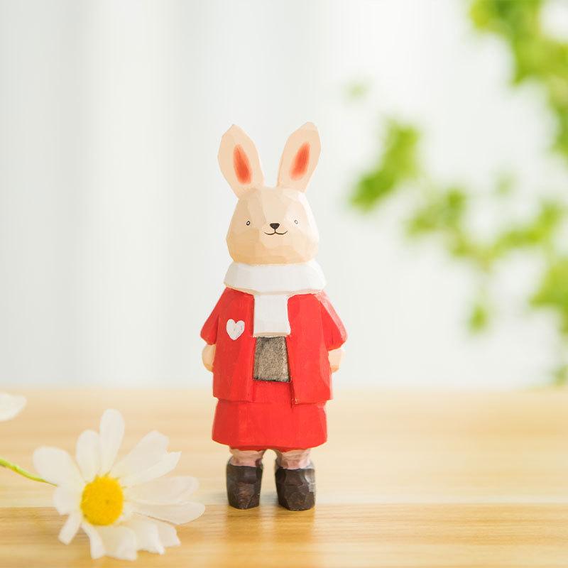 Tierfigur aus Holz, moderne minimalistische Heimdekoration, Kinderzimmer-Schreibtischaccessoire