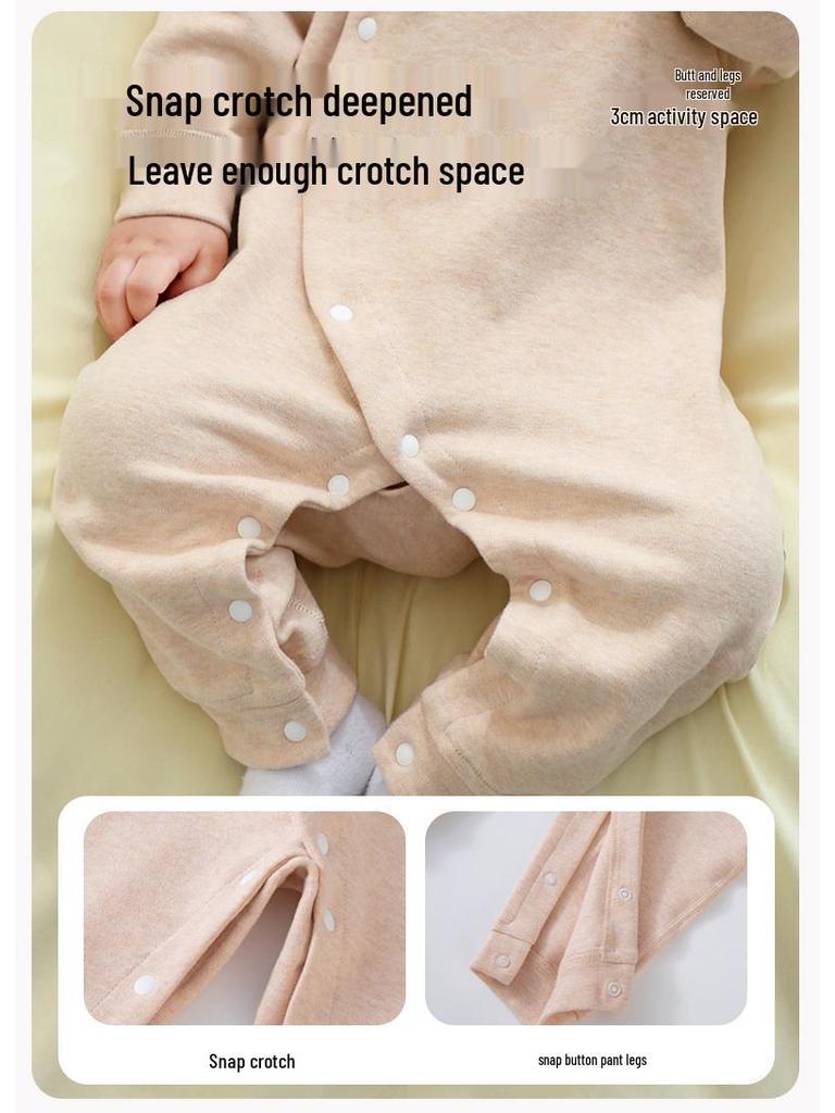 Infant Pure Cotton Velvet Onesie - Warm Autumn/Spring Pajamas for Boys & Girls