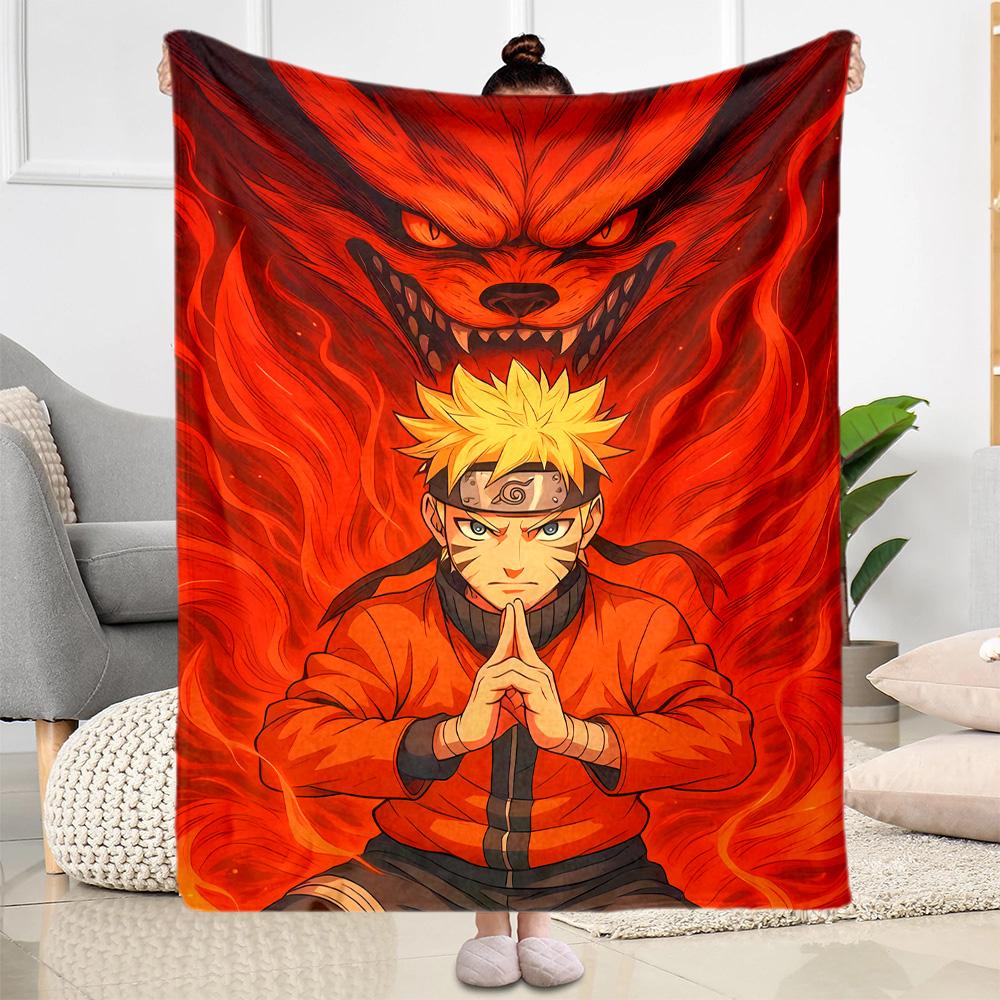 Naruto And Nine-tailed Fox Suitable Blanket for Offices, Travel, Living Rooms Also a Good Gift for Friends and Family Suitable for All Seasons.