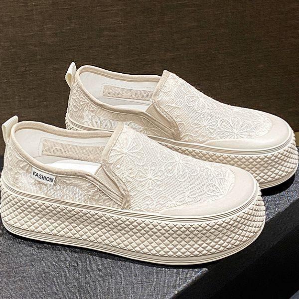 Mesh Little White Shoes Women's 2025 New Summer Woven Thick-soled Original Niche Versatile One-pedal Casual Sports Shoes