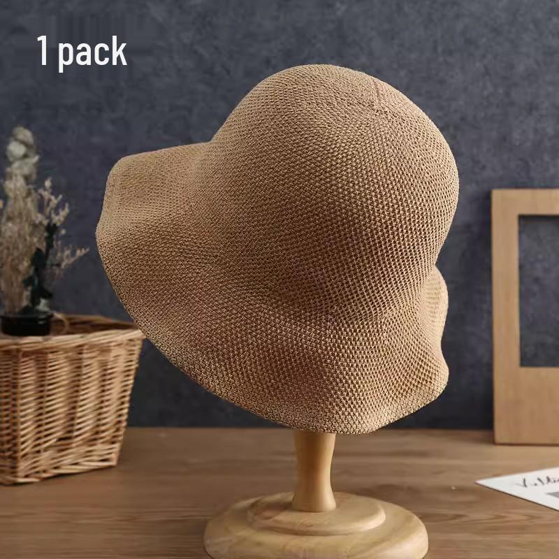 Women's Japanese Handmade Woven Straw Sun Hat - Spring/Summer Thin, Breathable Beach & Travel Bucket Hat
