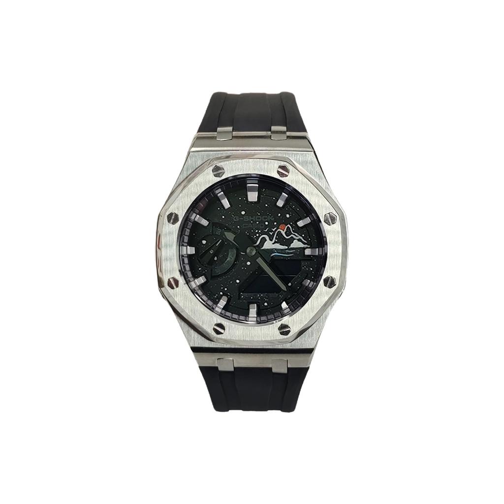 Casio Men Liquid Crystal,Analog Dual Display Series 44mm Black Watch GA-2100-1A(Watch3--)