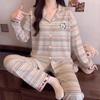 Autumn and winter new Christmas high-value imitation cotton pajamas women's loungewear long-sleeved trousers set can be worn outside