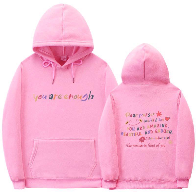 Women's Plus Velvet Hoodie with Letter Print & Kangaroo Pocket - Korean Style Loose Fit