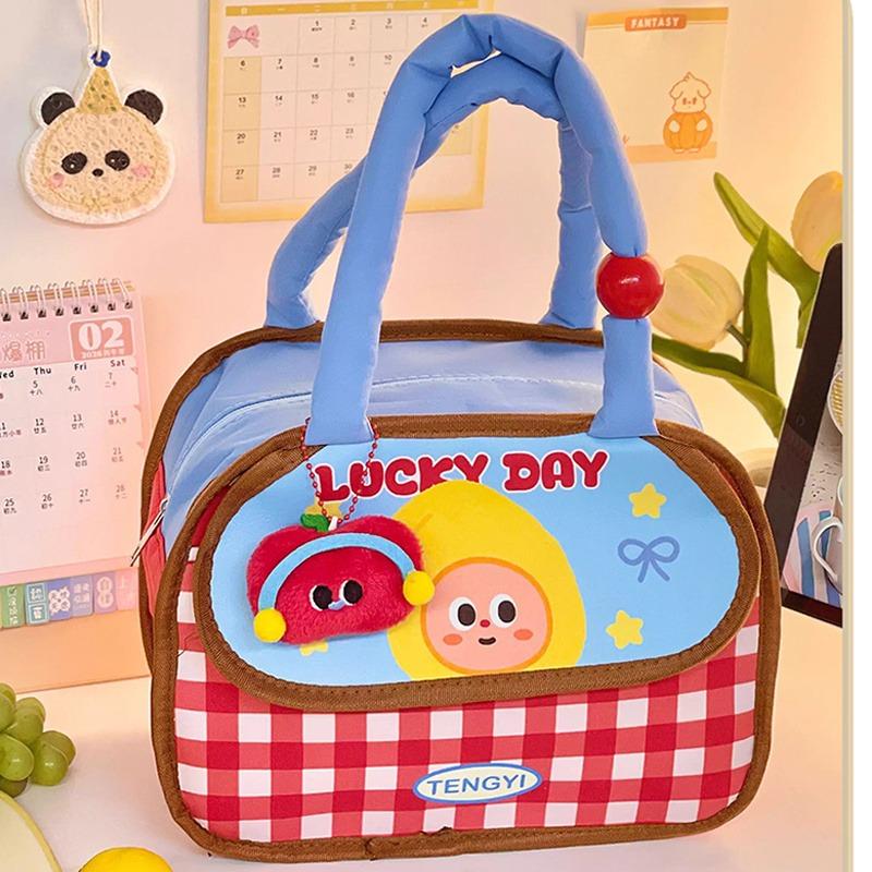 Cute Lunch Box Bag For Woman Office Kids School Portable Insulating Thermal Lunch Box Bag Large Bento Pouch Food Storage Bag