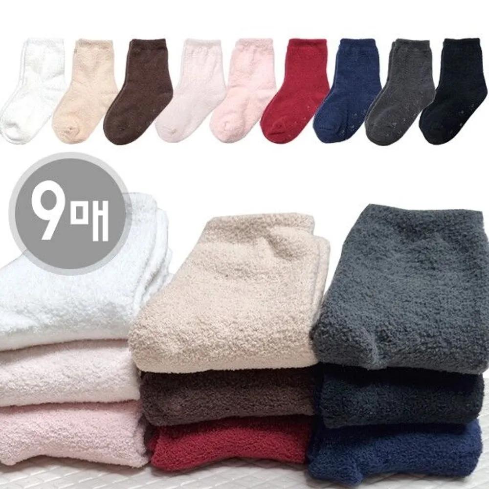 [J.Cotton] Children s Winter Socks 9-Set, Made in Korea, Winter Sleeping Socks, Baby Socks gray