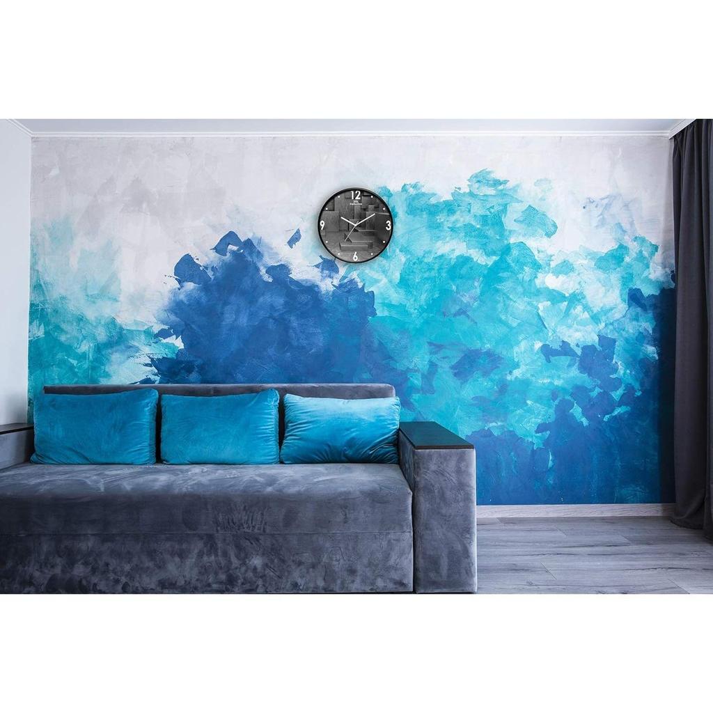 12-inch Designer Plastic Analogue Round WallClock for Home, Kitchen, Living Room, Bedroom, Office (30 cm x 30 cm x 6 cm)