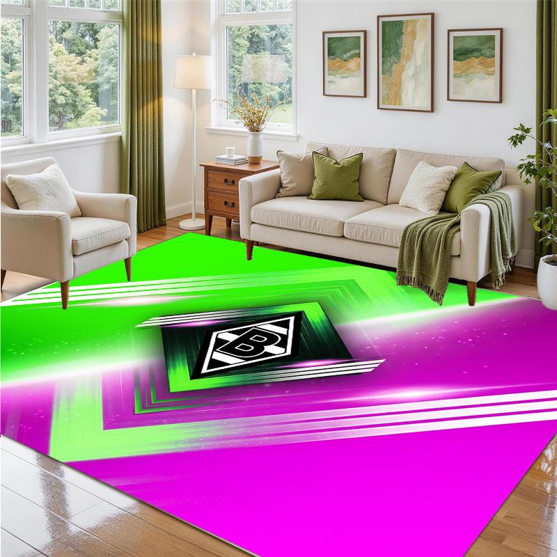 Borussia Mönchengladbach Design Crystal Velvet Rug Soft Decorative Mat for Bedroom Entrance