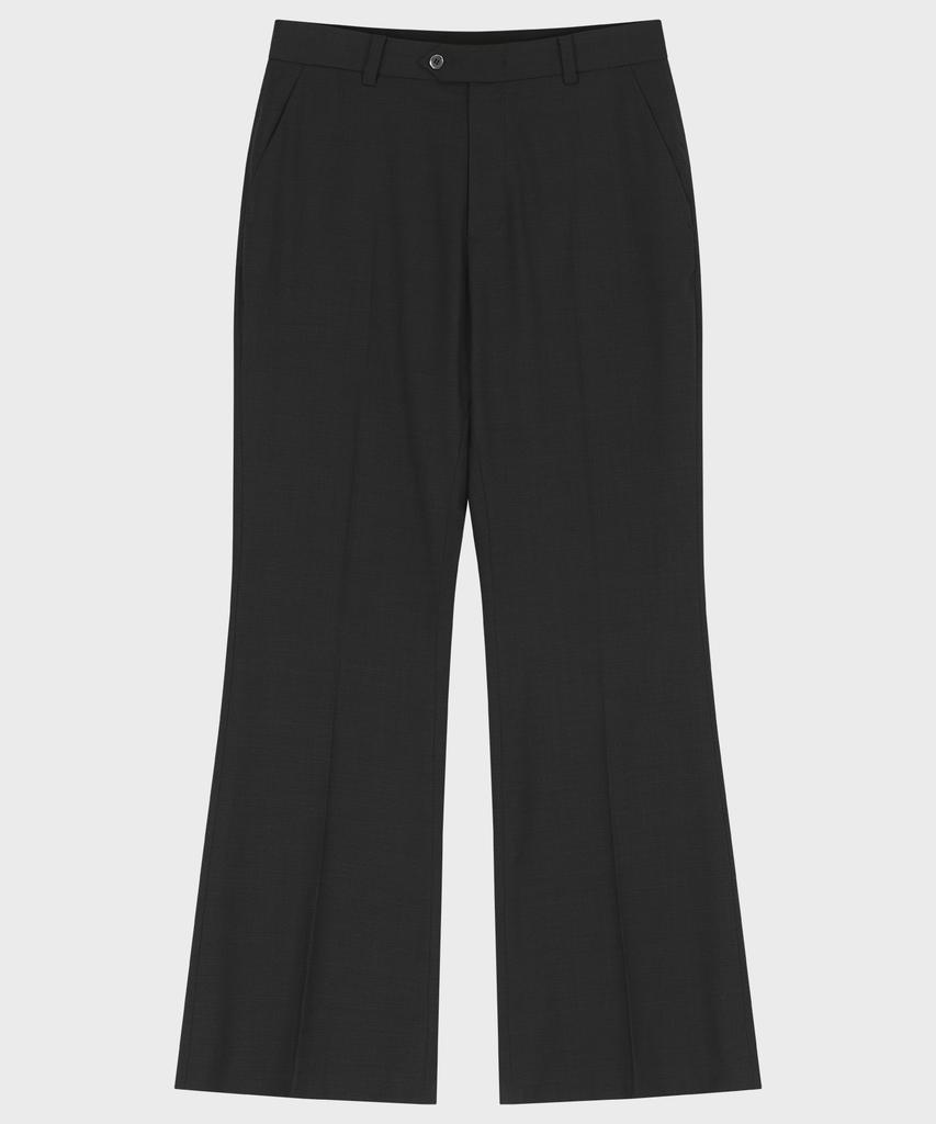 NOIRER Wool Flare Button Slacks (Charcoal)