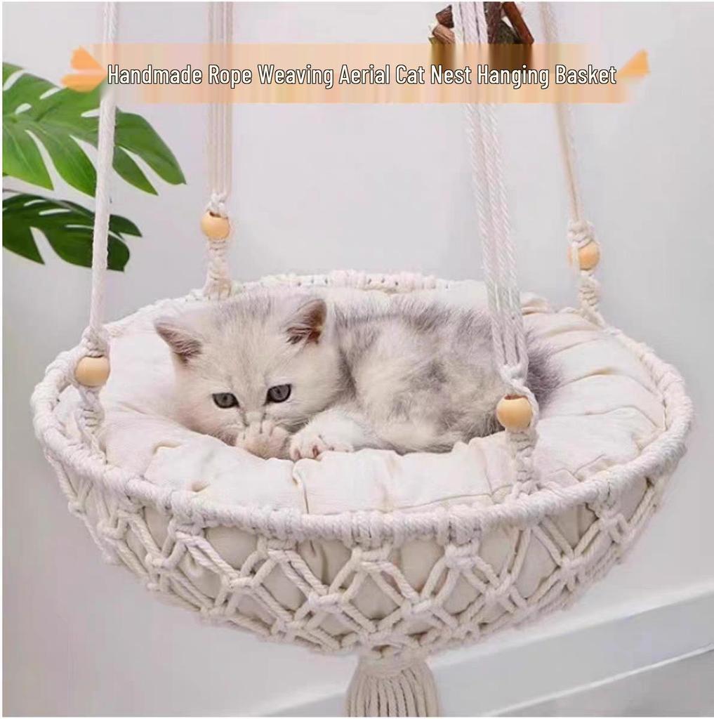 Cat Window Hammock with Removable Hanging Bed and Swinging Basket Design