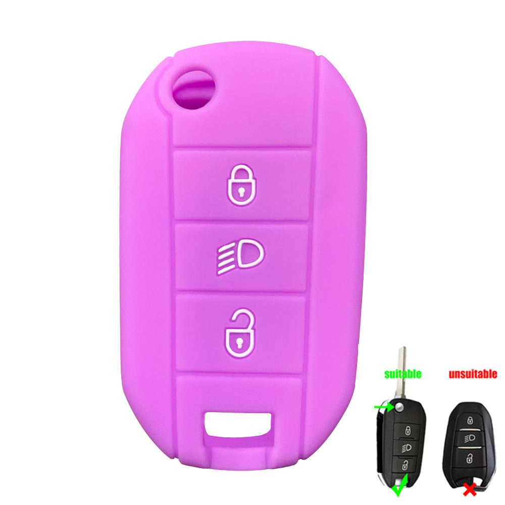 Silicone Flip Folding Key Fob Cover For Peugeot 208 2008 301 308 3008 Rcz 508 408 2008 307 Case For Citroen C3 C4 Berlingo