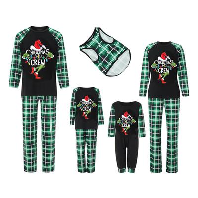 Print Cute Family Set Pajamas, Home Clothes, Family Set Long Sleeve Top Pants Set