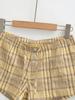 Women's Yellow Plaid Halter Vest & Elastic Waist Shorts Set - Summer 2026