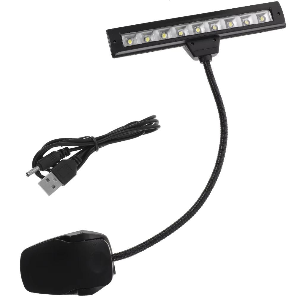 Black LED Clip Light USB Rechargeable Piano Lamp High Quality Bedroom Night Light Desktop